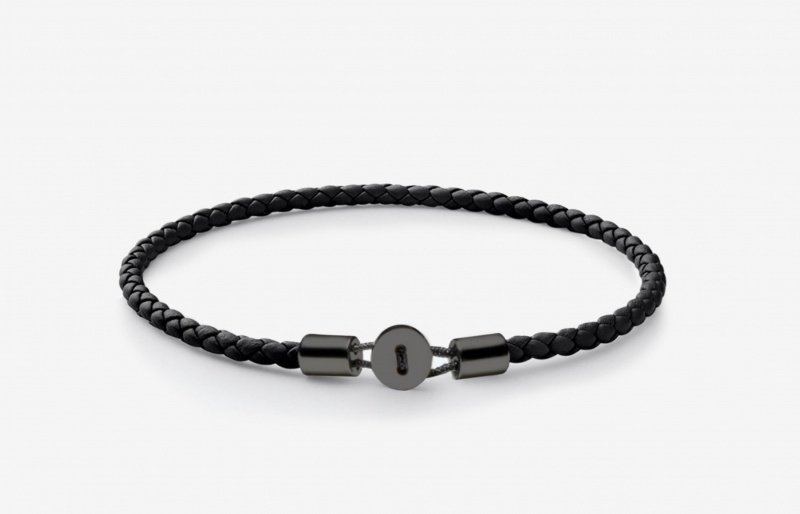 Bracciale Oliver Cabell Gordon Leather Nere | Italia-236017